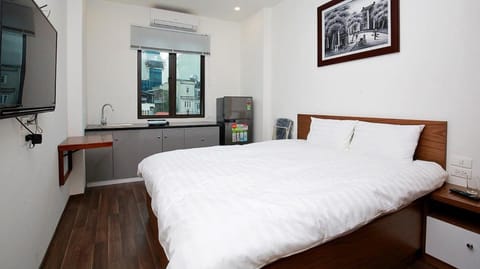 Bed, TV and multimedia, Kitchen or kitchenette, Photo of the whole room, air conditioner