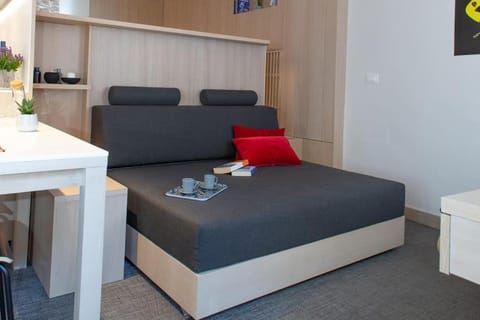 Bed, Living room, Seating area