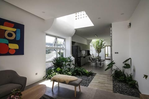 Living room, Seating area, Garden view