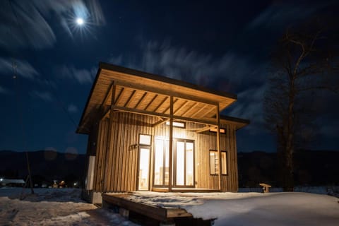 Property building, Night, Winter