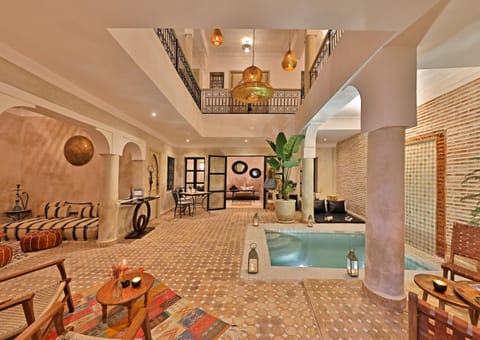 Patio, Lobby or reception, Seating area, Pool view, Swimming pool