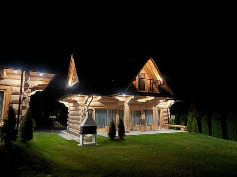 Property building, Night, Garden, Garden view