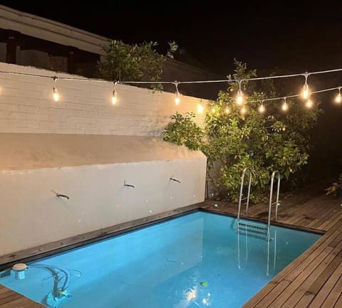 Night, Pool view, Swimming pool