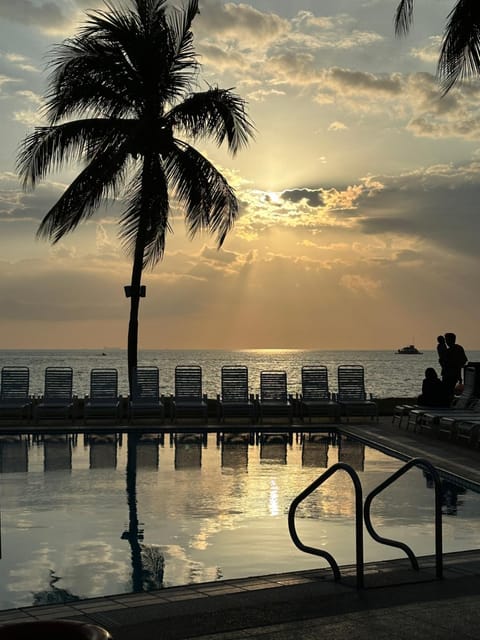 Natural landscape, Pool view, Sea view, Sunset, sunbed