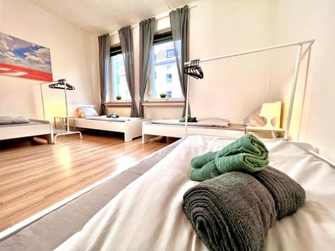Bed, Photo of the whole room, Bedroom, towels