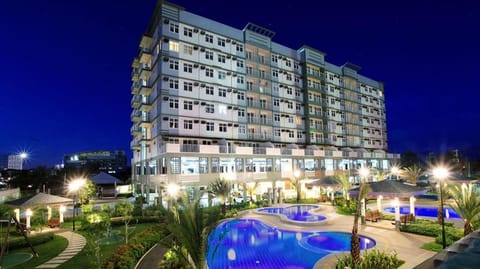Property building, Night, Garden view, Pool view, Swimming pool
