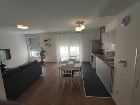 Living room, kitchen