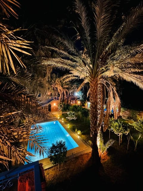 Night, Garden, Garden view, Pool view, Swimming pool, sunbed