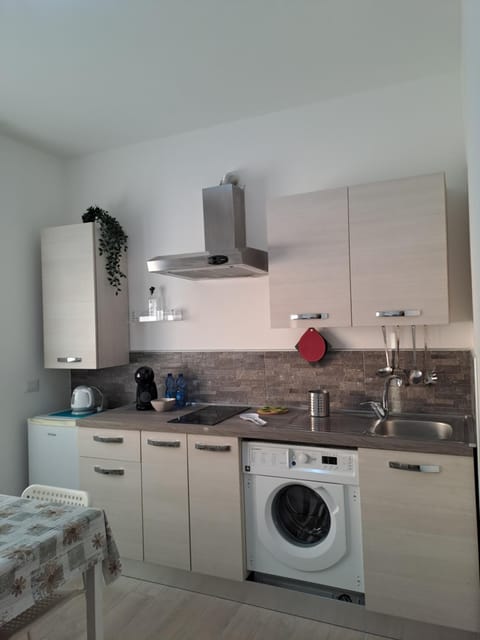Kitchen or kitchenette, minibar, stove, washing machine, kitchen