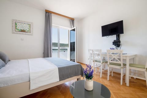 Bed, View (from property/room), Living room, Sea view