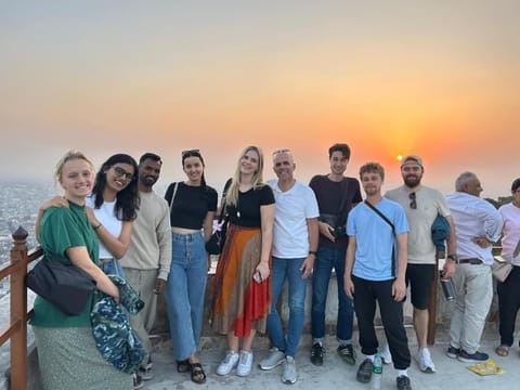 People, Natural landscape, Sunset, group of guests