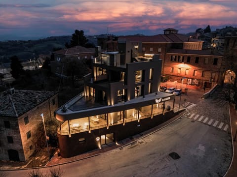 Property building, Night, Bird's eye view, Sunset
