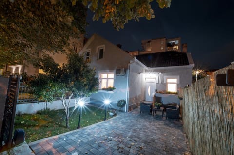 Property building, Patio, Night, Garden, Balcony/Terrace, Garden view