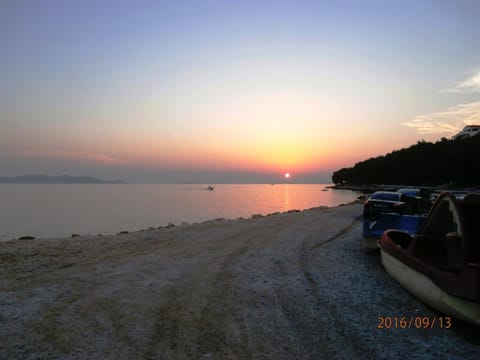 Beach, Sea view, Sunset