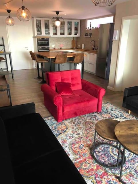 Kitchen or kitchenette, Living room, Seating area, Dining area, minibar, pet friendly, stove