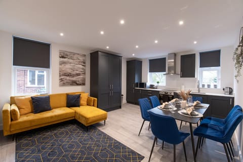 Kitchen or kitchenette, Living room, Seating area