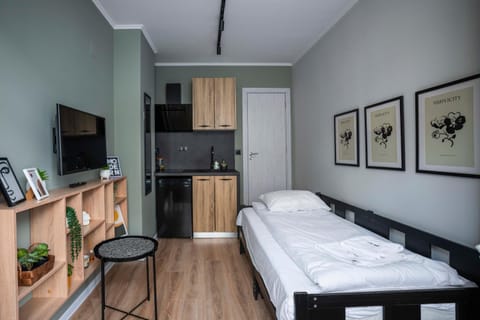 Bed, Kitchen or kitchenette, Bedroom