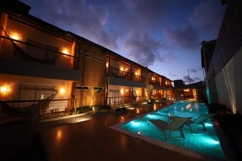 Property building, Night, Pool view, Swimming pool