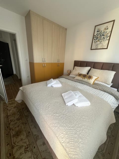 Bed, Photo of the whole room, Bedroom, towels, wardrobe