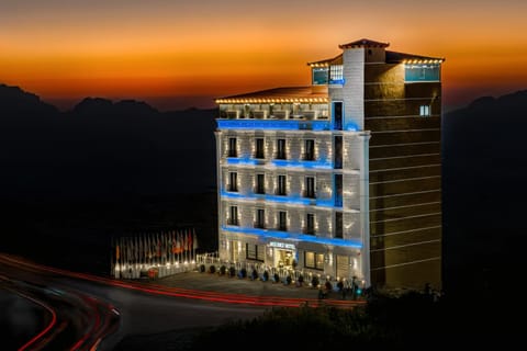 Property building, Natural landscape, Mountain view, Sunset