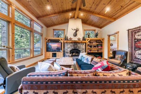 TV and multimedia, Living room, Seating area, Entertainment, fireplace