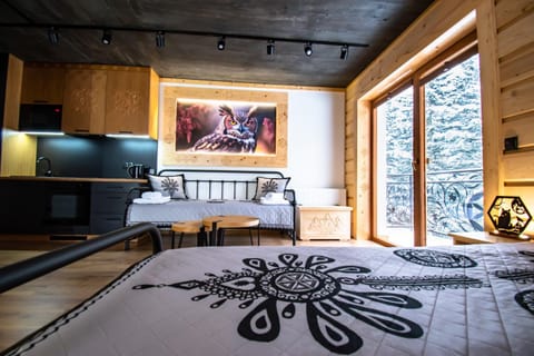 Bed, Kitchen or kitchenette, Photo of the whole room