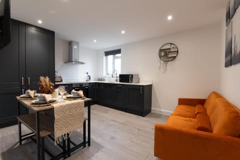 Living room, kitchen