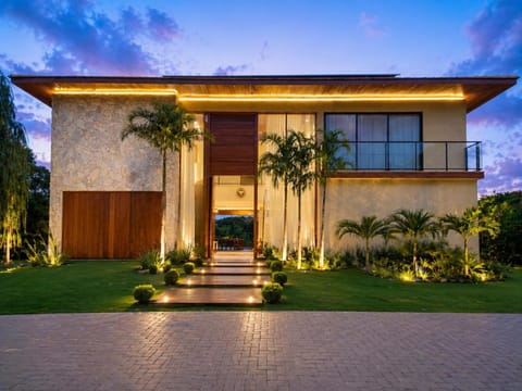 Property building, Night, Garden