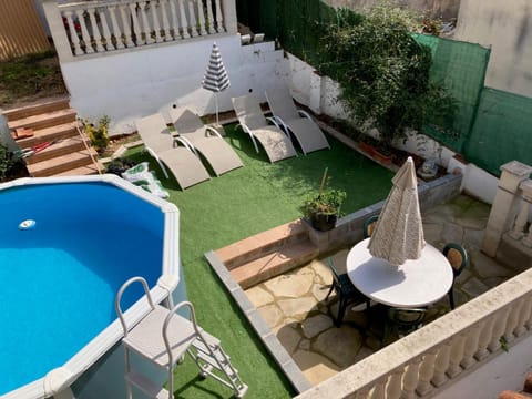 Property building, Living room, Swimming pool