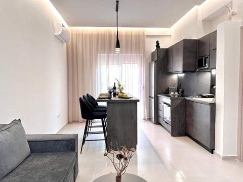 Kitchen or kitchenette, Living room, stove