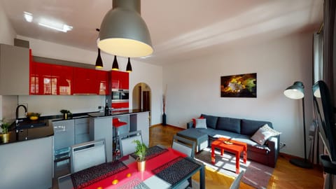Kitchen or kitchenette, Living room, Seating area