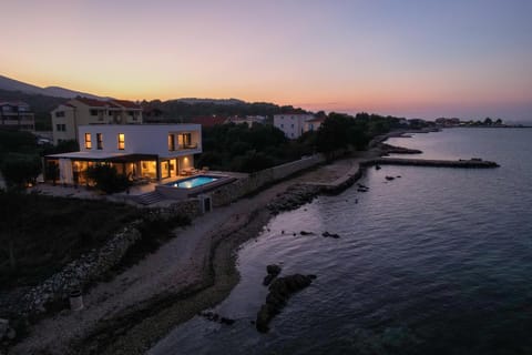 Property building, Natural landscape, Beach, Mountain view, Sea view, Sunset