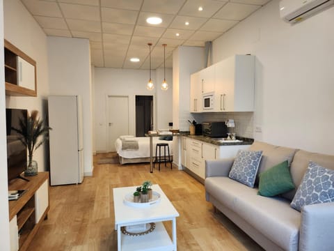 Living room, kitchen