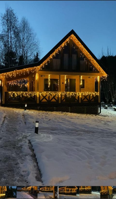 Property building, Night, Winter