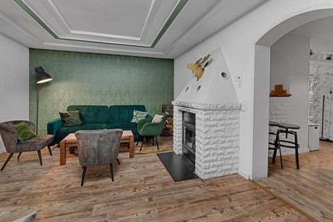 Living room, fireplace