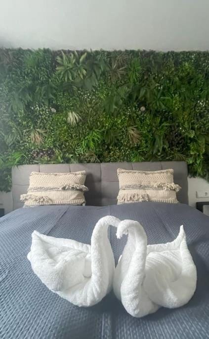 Bed, Bedroom, towels