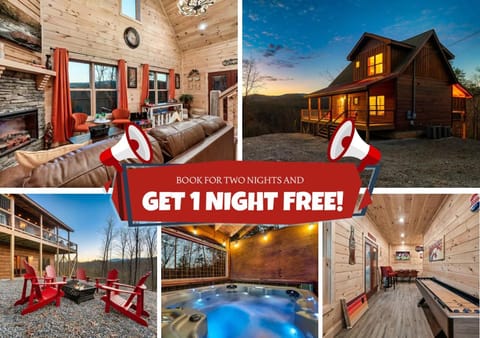 4BR Cabin in Sevierville Mountain Views, Hot Tub Cabin in Pigeon Forge