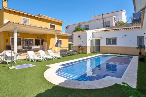 Property building, Living room, Swimming pool