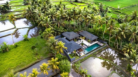 Property building, Natural landscape, Bird's eye view, View (from property/room), Pool view, Swimming pool, Parking, internet, sunbed