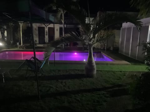 Night, Pool view, Swimming pool