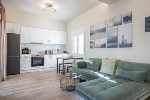 Kitchen or kitchenette, Living room, Seating area, Dining area, minibar, pet friendly, stove, toaster
