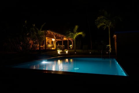 Property building, Night, Pool view, Swimming pool