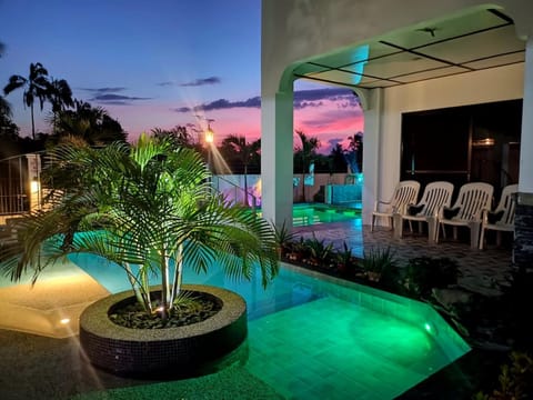 Property building, Night, Pool view, Swimming pool, Sunset