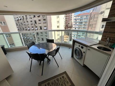 Day, View (from property/room), Balcony/Terrace, Seating area, Dining area, washing machine, dryer