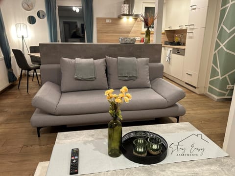 Kitchen or kitchenette, Living room, Seating area