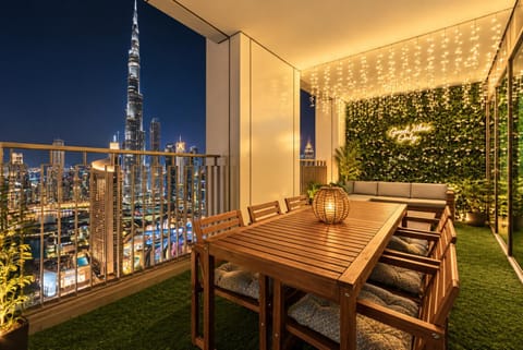 Night, Balcony/Terrace, Dining area, City view