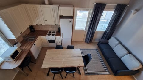 Kitchen or kitchenette, Living room, Seating area, Dining area, oven, stove