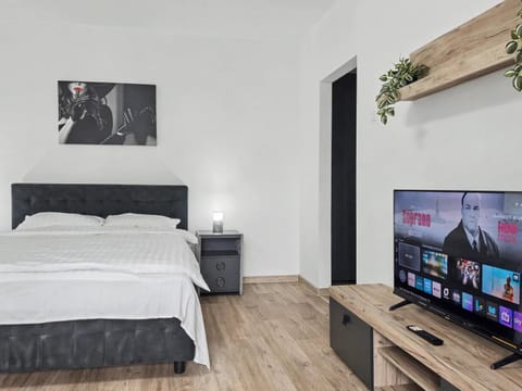 Bed, TV and multimedia, Photo of the whole room, Evening entertainment, Bedroom, internet