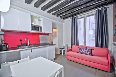 Living room, kitchen