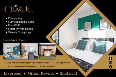 CONTRACTORS, Central MK, Free off street Parking, close to amenities, Managed by Chique Properties Ltd House in Milton Keynes